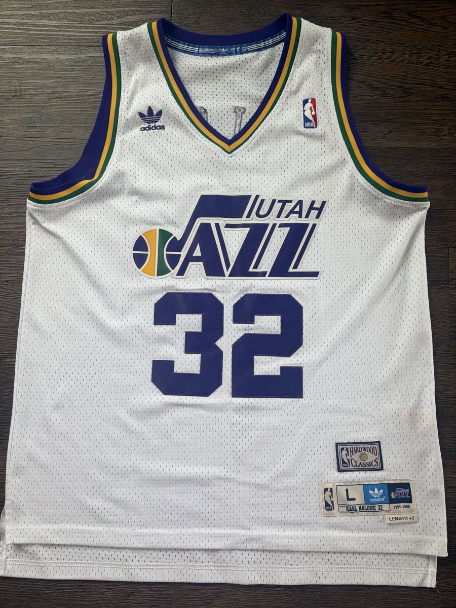 Karl Malone Adidas Hardwood Classics Utah Jazz Jersey Large +2”