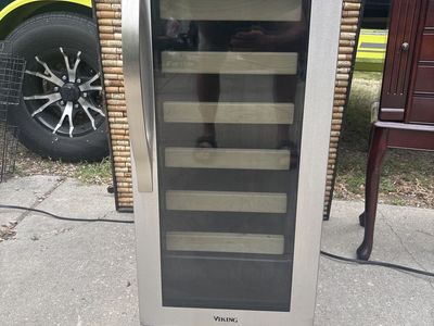 Viking Stainless Steel Wine Cooler Refrigerator with Glass Door