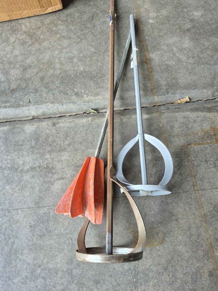 Assorted Paint and Mortar Mixer Drill Attachments - Set of 3