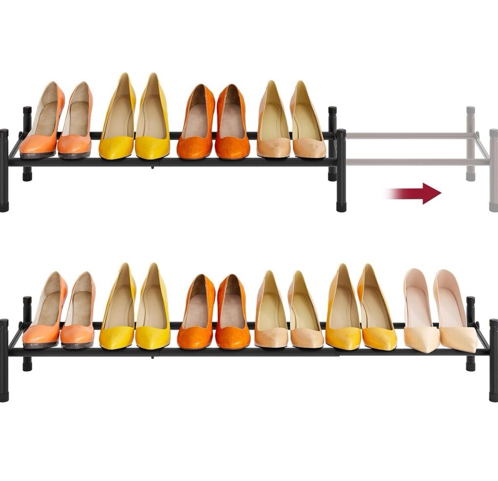 BRAND NEW IN BOX Expandable And Stackable Black Steel Shoe Rack (MULTIPLE AVAILABLE)