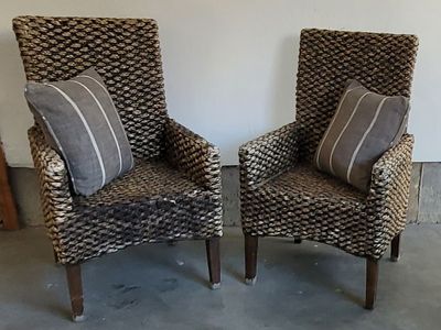 Two wicker chairs-show some wear