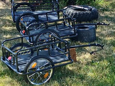 Heavy-Duty Black Steel Bike Cargo Trailer With Connection Brand New (2) Medium Bike Cargo Trailer 1 Large Bike Cargo Trailer.