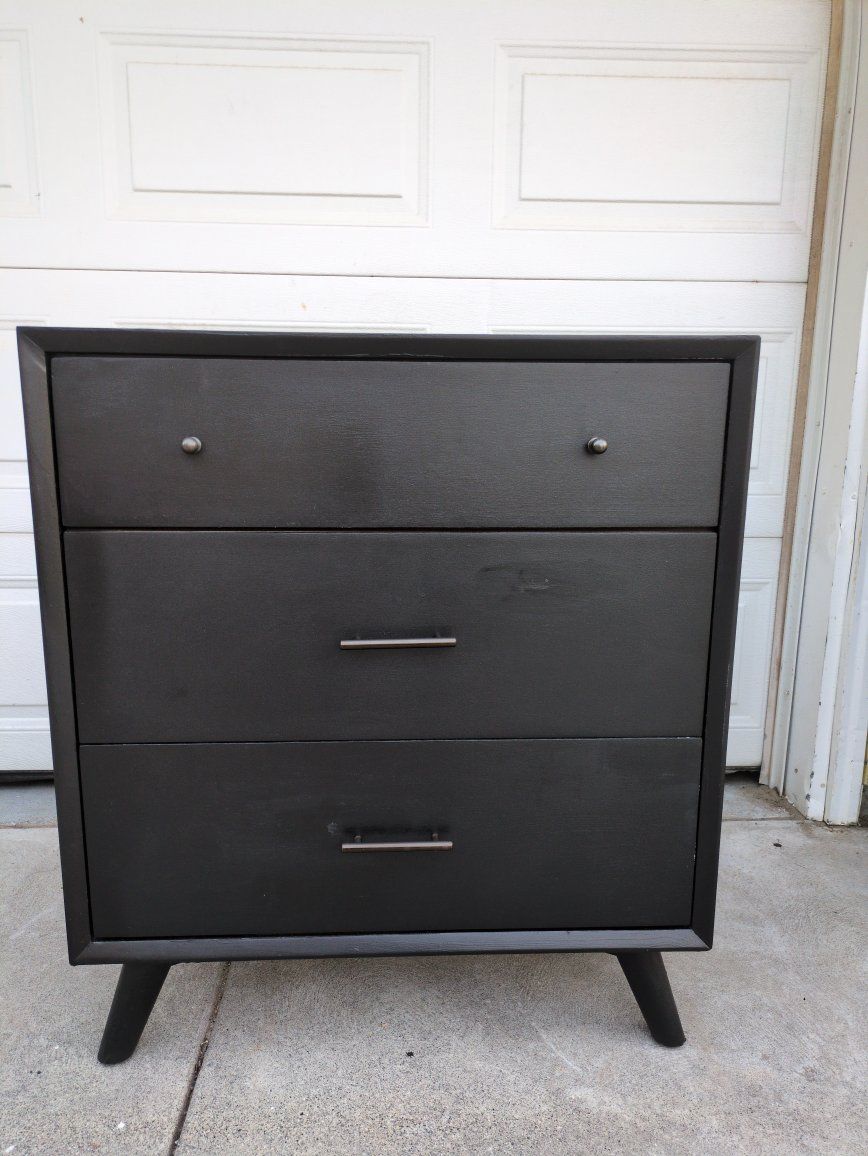 Modern Black 3-Drawer Dresser with Angled Legs by Alpine Flynn