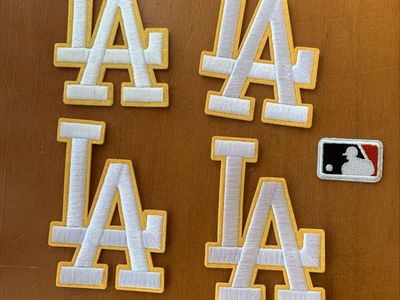 LA Dodgers Gold/white Iron On Patches, Set of 4, 3.5”x2.5”