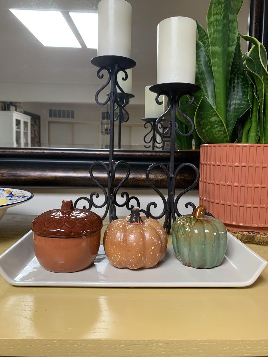 14” x 6” Tray With Fall Decor