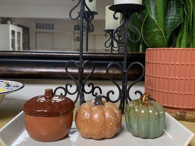 14” x 6” Tray With Fall Decor