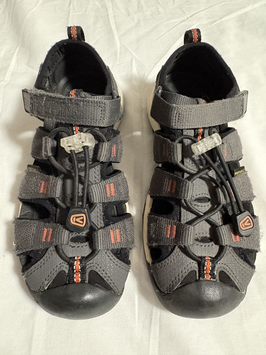 Keen Newport H2 Kids' Water Sandals Size 1 Gray/Orange All-Terrain Outdoor Shoes