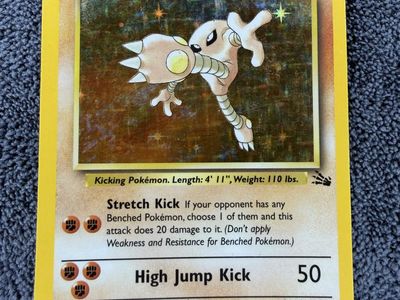 Hitmonlee 7/62 Holo Fossil WOTC Pokemon Card MP