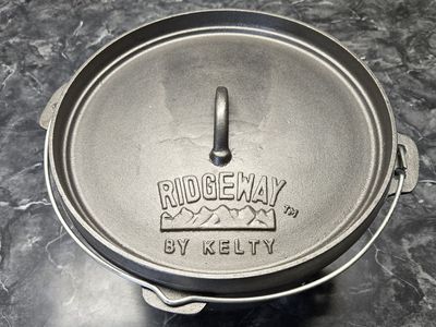 Ridgeway by Kelty Cast Iron Dutch Oven - Camping Pot with Lid