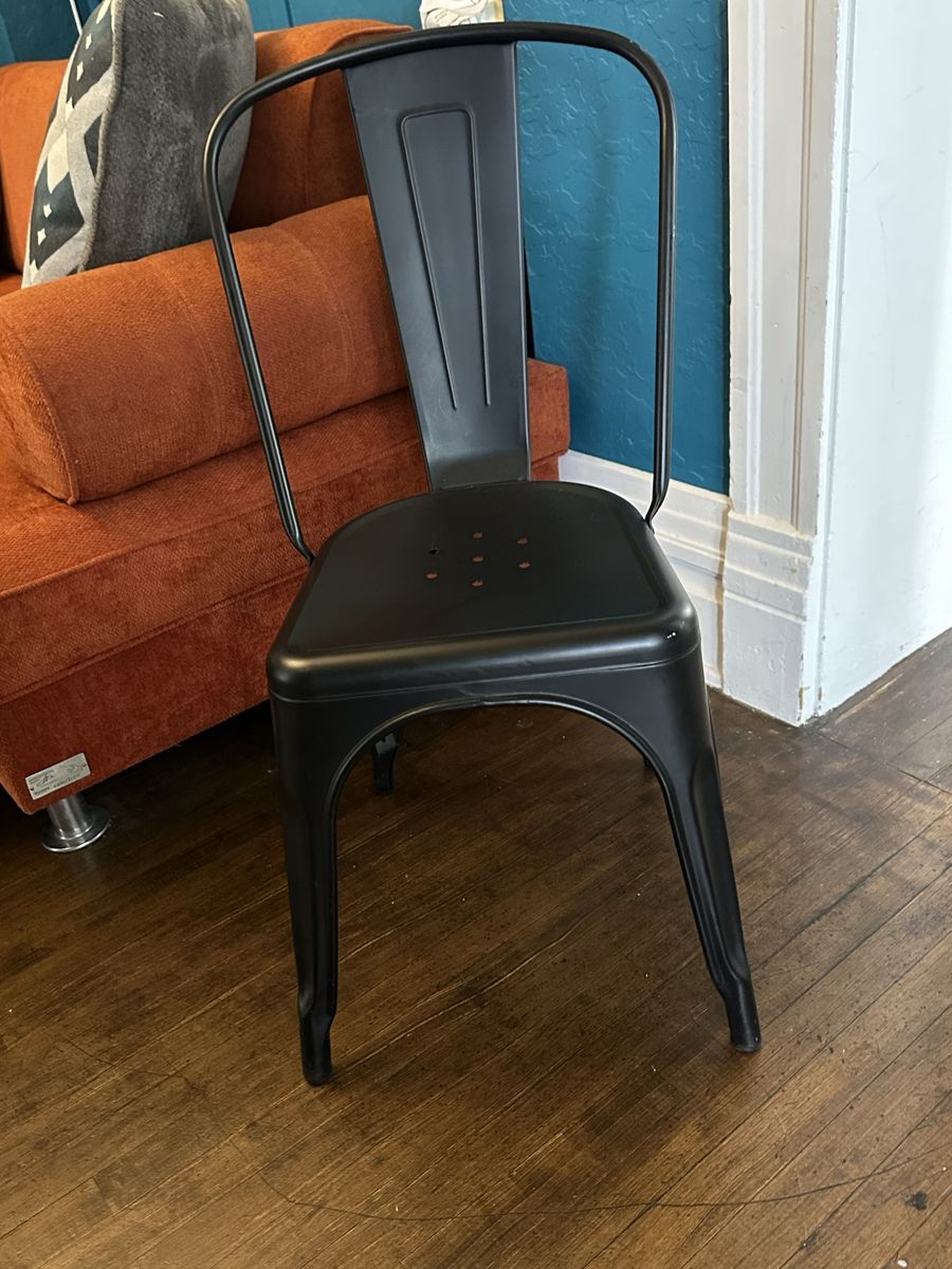 Black Metal Industrial Dining Chair - Tolix Style