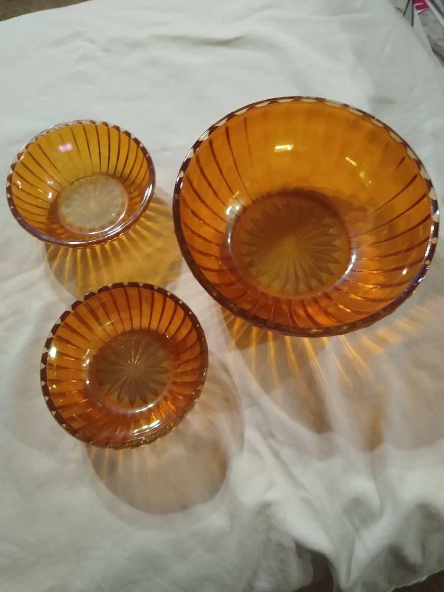 Carnival Glass Berry Bowl Set - Vintage