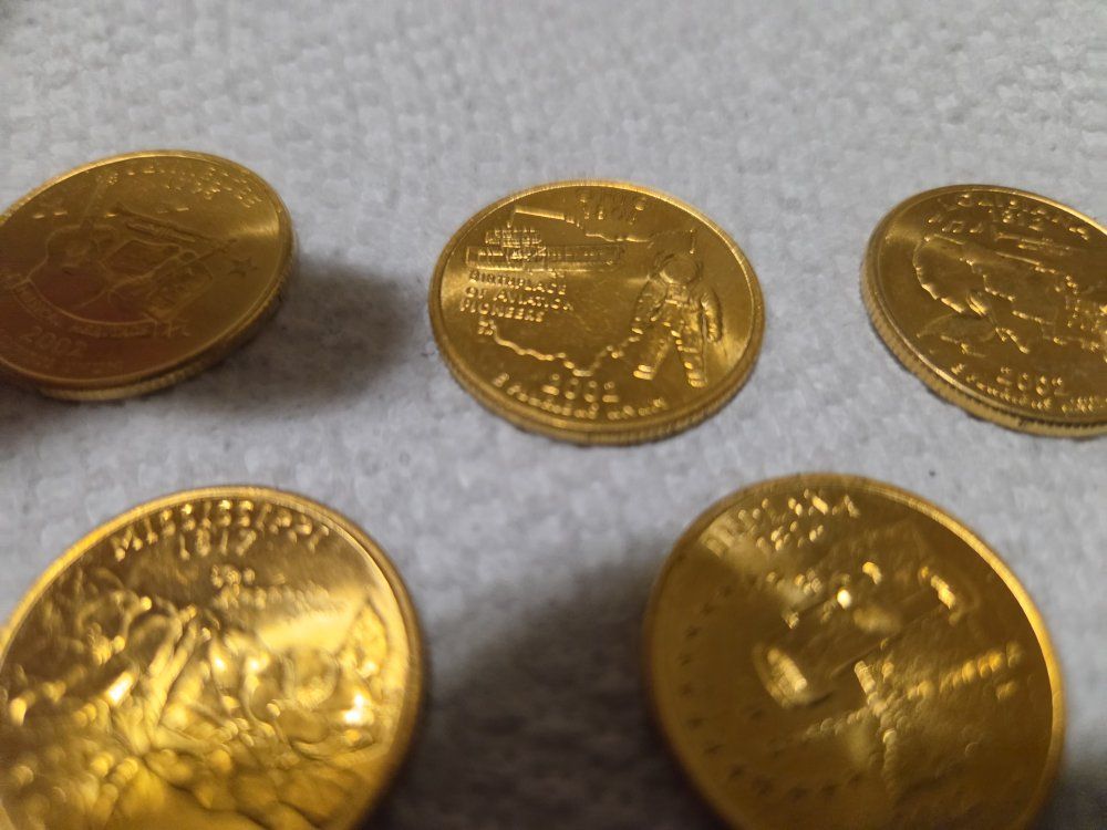 2002 gold plated state quarters uncirclated