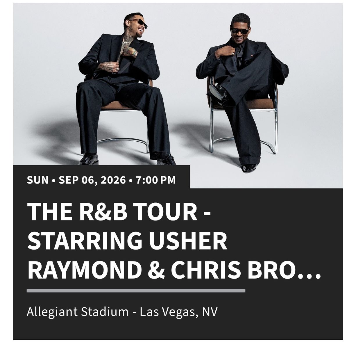 Chris Brown & Usher tickets - R&B Tour - Las Vegas 9/6