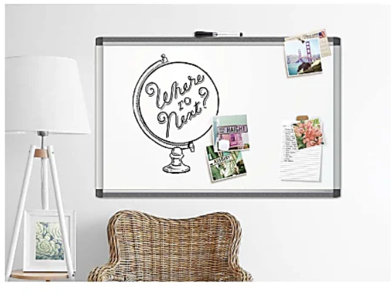 U Brands PINIT Magnetic Dry-Erase Board, 72" X 48", Silver Aluminum Frame, Actual Size 70" X 47"