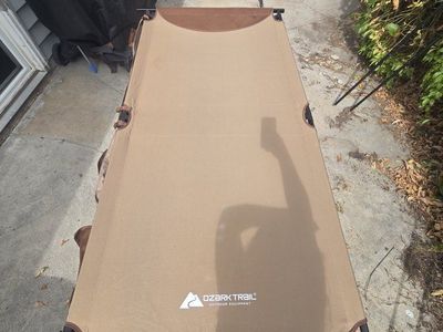 Ozark Trail Outdoor Equipment Camping Cot - Tan, Portable & Foldable