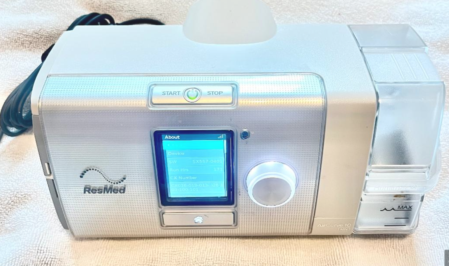 ResMed AirCurve 10 ASV BiPAP REF 37092 - 171 Hours - Adaptive Servo-Ventilation Sleep Therapy
