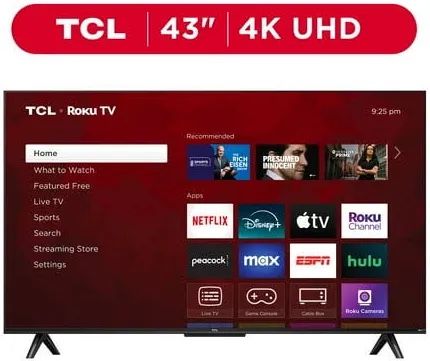 TCL 43 Inch 4K UHD Smart Roku TV