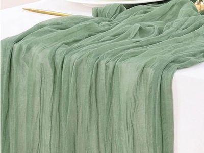 Sage Green Cheesecloth Table Runners