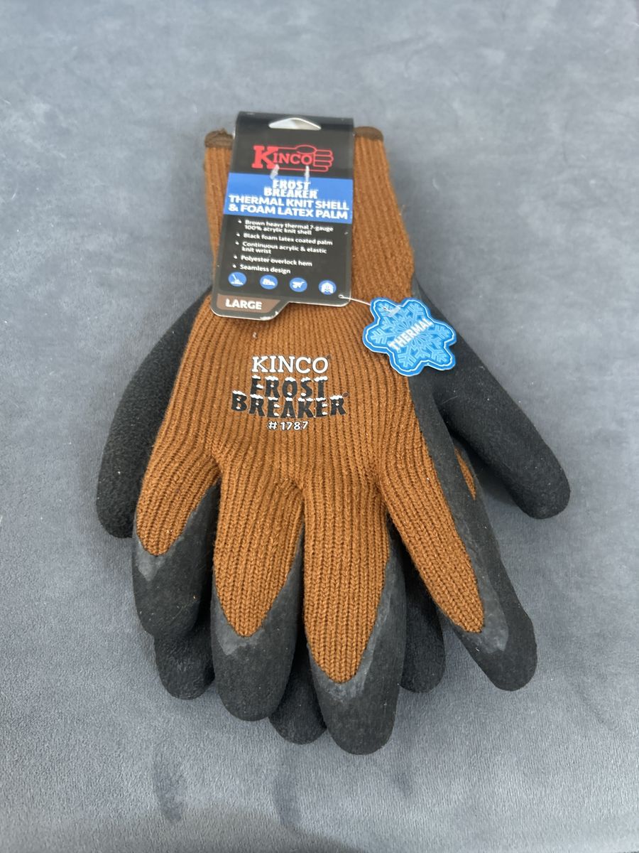Kinco Frost Breaker Thermal Knit Shell Gloves with Foam Latex Palm - Size Large
