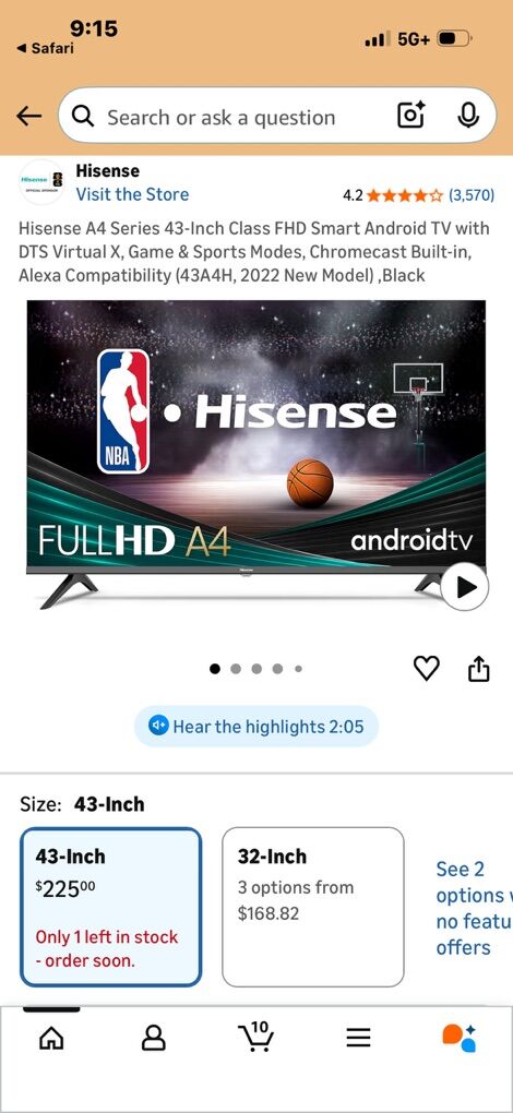 43inch Hisense Smart Tv
