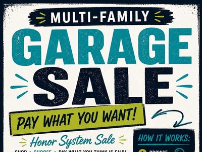 HUGE Multi-Family Pay What You Want Yard Sale! Furniture, Kids Items, Tools, Sporting Goods, Clothing, & More