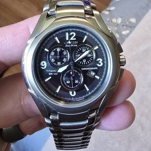 Citizen Eco-Drive Titanium Chronograph Men's Watch WR 100