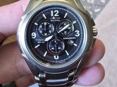 Citizen Eco-Drive Titanium Chronograph Men's Watch WR 100