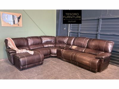 ABBYSON LEATHER RECLINER SECTIONAL WE OFFER DELIVERY