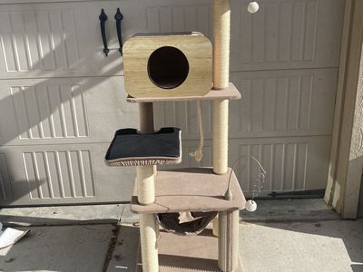 Modern Multi Level Cat Tree W/ Condo And Hammock