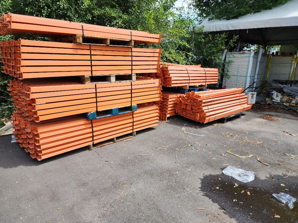 $11 used 96 x 3 in. Pallet Racking Beams - Industrial Strength Warehouse Shelving