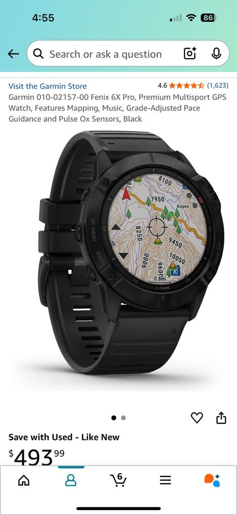 Garmin Fenix 6x Pro Watch Men's
