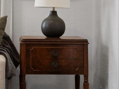 Vintage Kenmore Sewing Machine in Wooden Cabinet Table