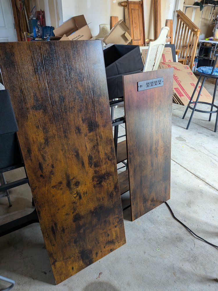 l shaped desk with plug in and USB