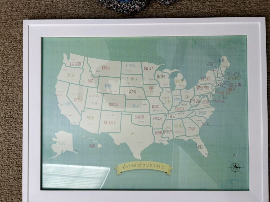 Framed Decorative Map