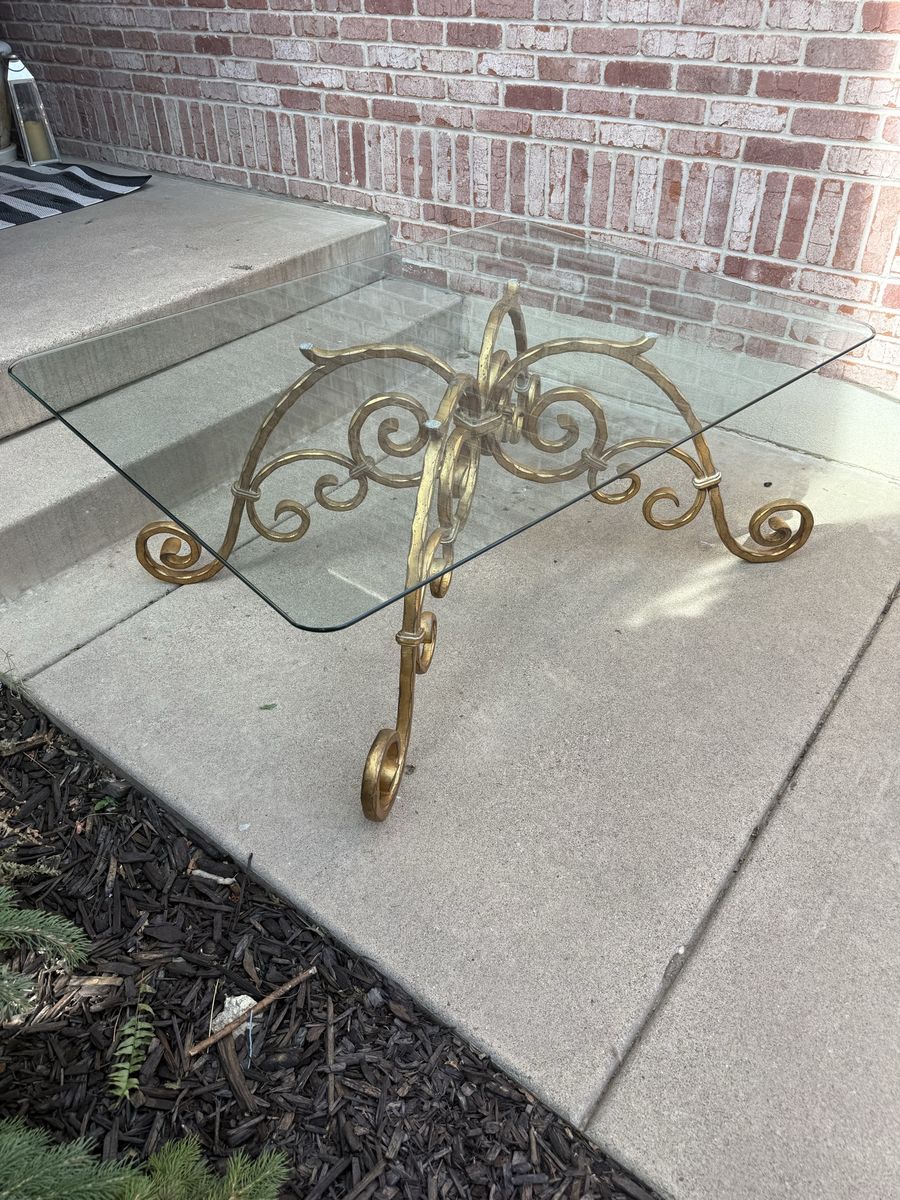 Raw Iron Scrollwork Rectangle Coffee Table