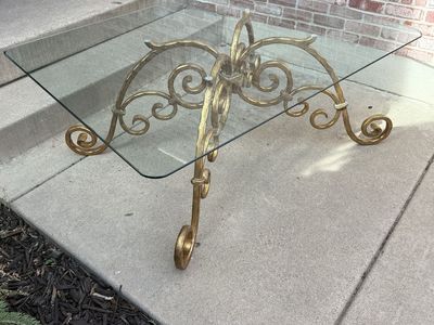 Raw Iron Scrollwork Rectangle Coffee Table