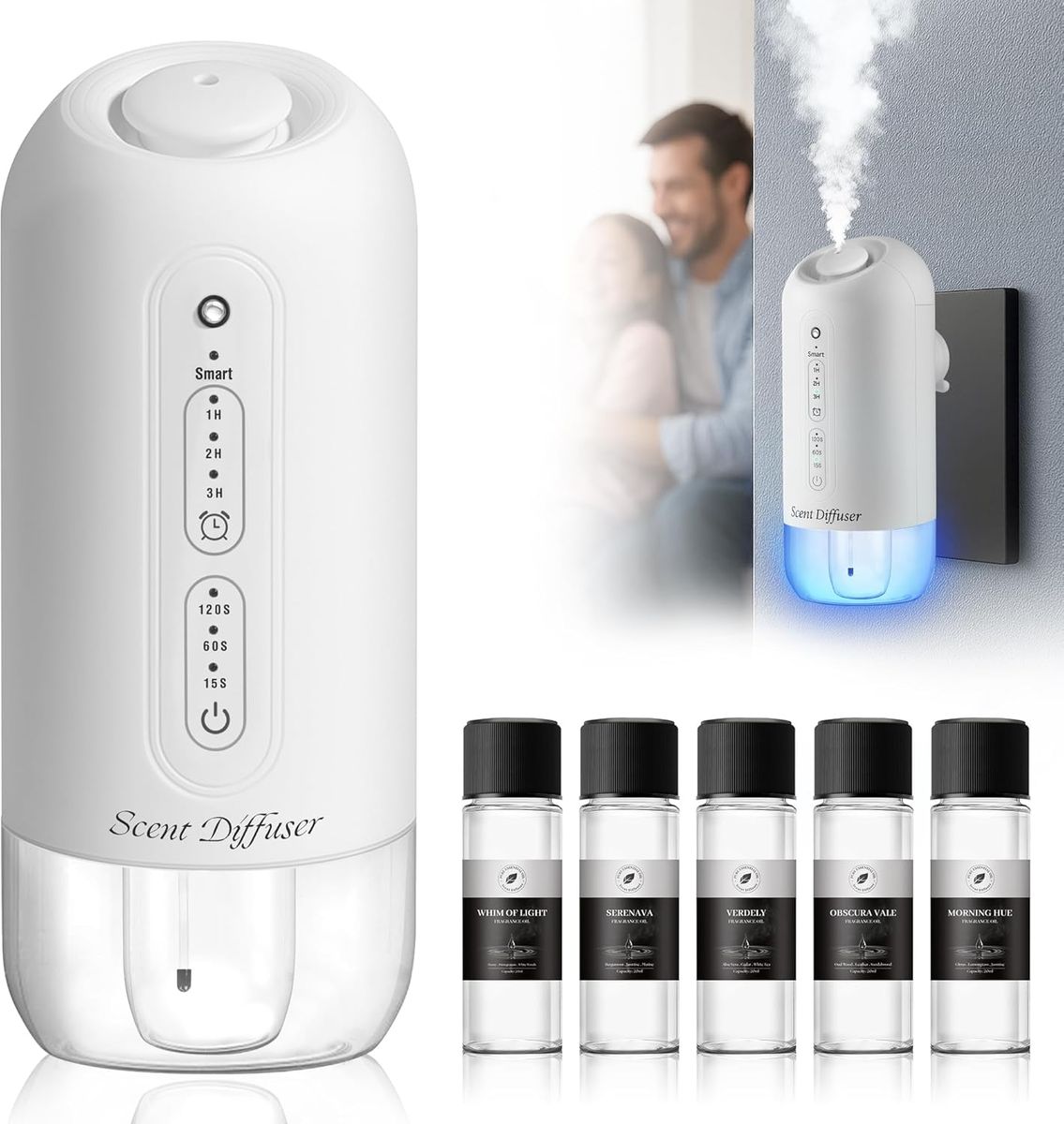 NEW Plug in Diffuser Starter Kit, 700 Sq Ft Coverage, Smart Wall Design, Cold-Air Mist, 3 Mist Levels