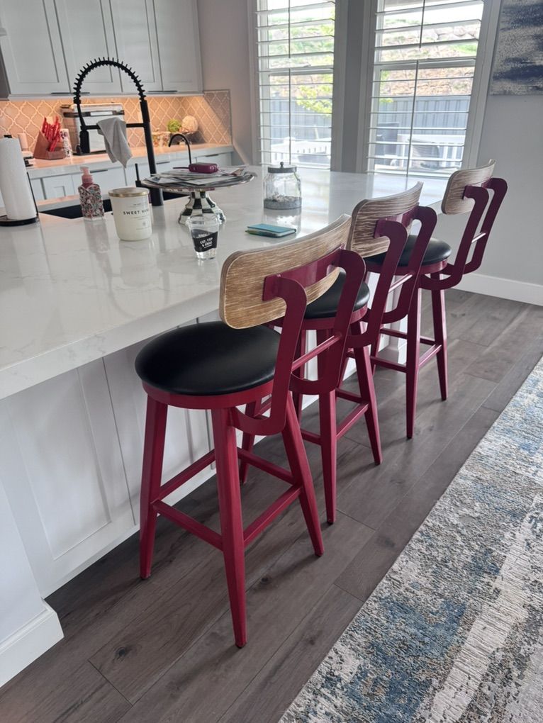 Custom Mid Century 30inch Barstools Set Of 3