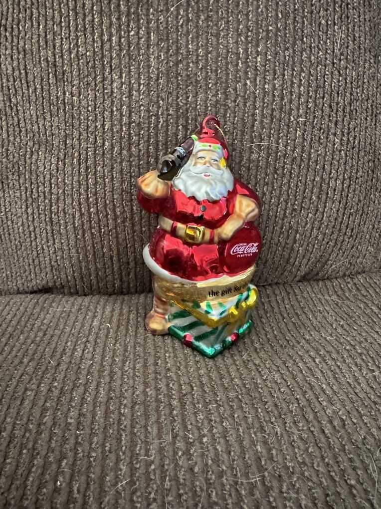 Kurt Adler Coca-Cola glass Santa Claus ornament