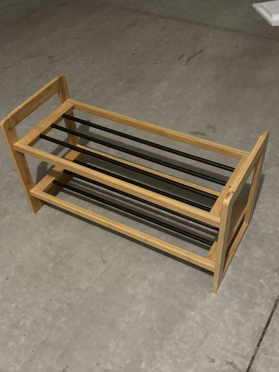 TOPEST Bamboo 2-Tier Shoe Rack Organizer - Compact & Stylish Storage