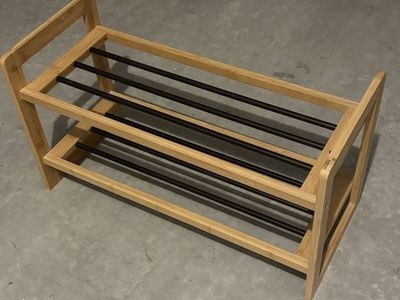 TOPEST Bamboo 2-Tier Shoe Rack Organizer - Compact & Stylish Storage