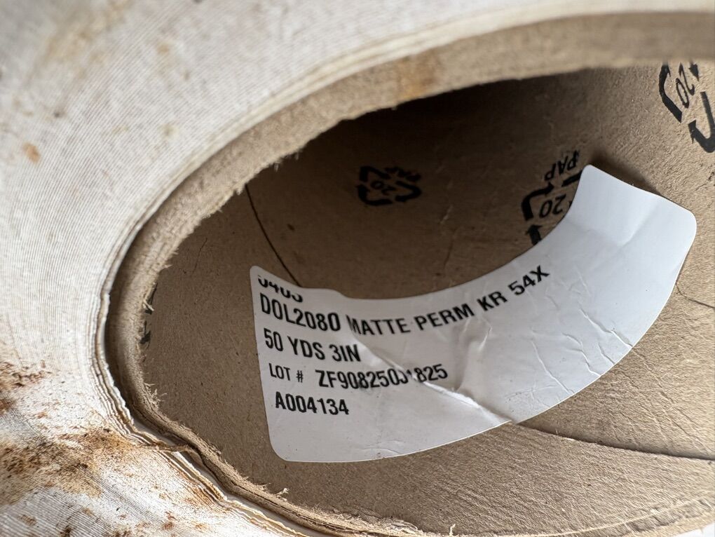 3M DOL 2080 Matte Overlaminate – 54” x 50 Yards