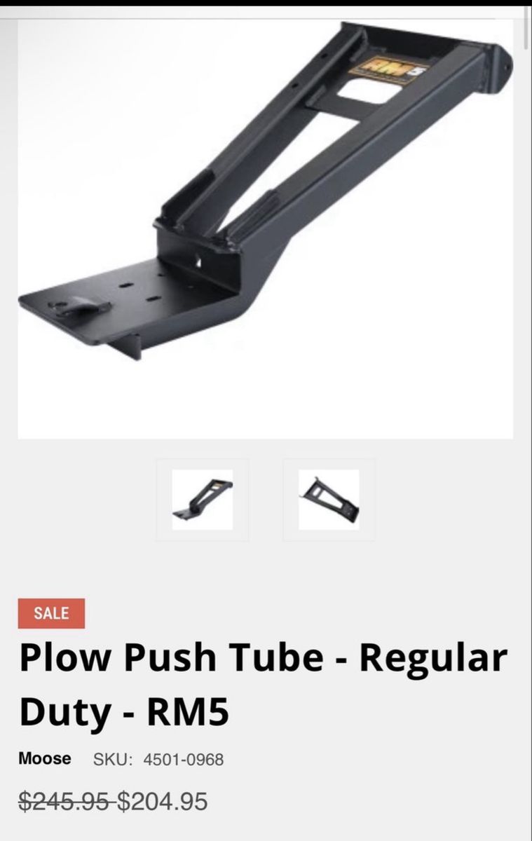 Moose Regular Duty RM5 Plow Push Tube - SKU 4501-0968