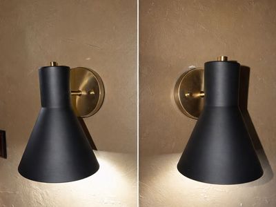 New Modern Brass & Black Wall Sconce