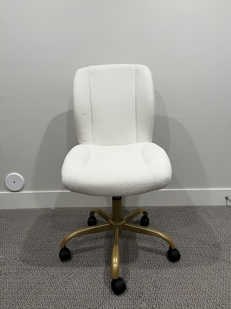 White and Gold Home Office Chair