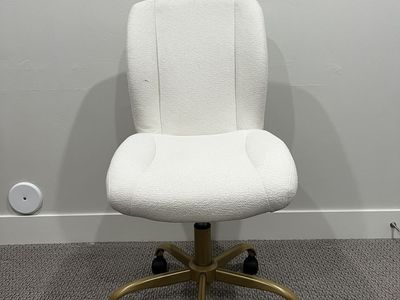 White and Gold Home Office Chair