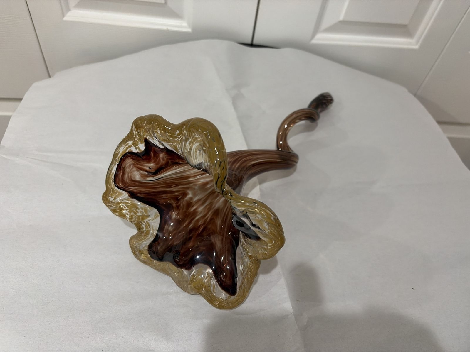 Georgous Handblown Brown/tan Long Stemed Flower