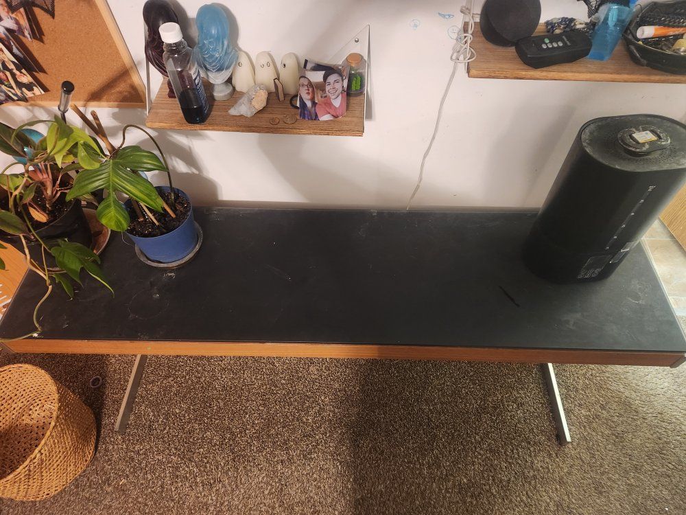 glass top side table