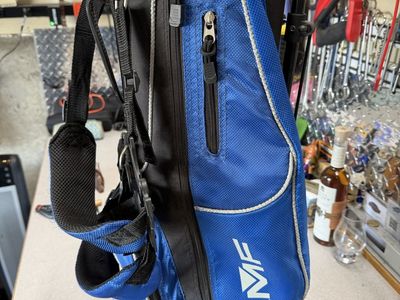 Kids AMF Golf Stand Bag Blue & Black with Sky Z 6-Iron & Pitching Wedge Golf Clubs