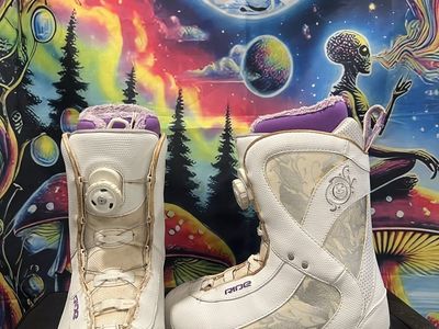 Ride White and Purple BOA Snowboard Boots